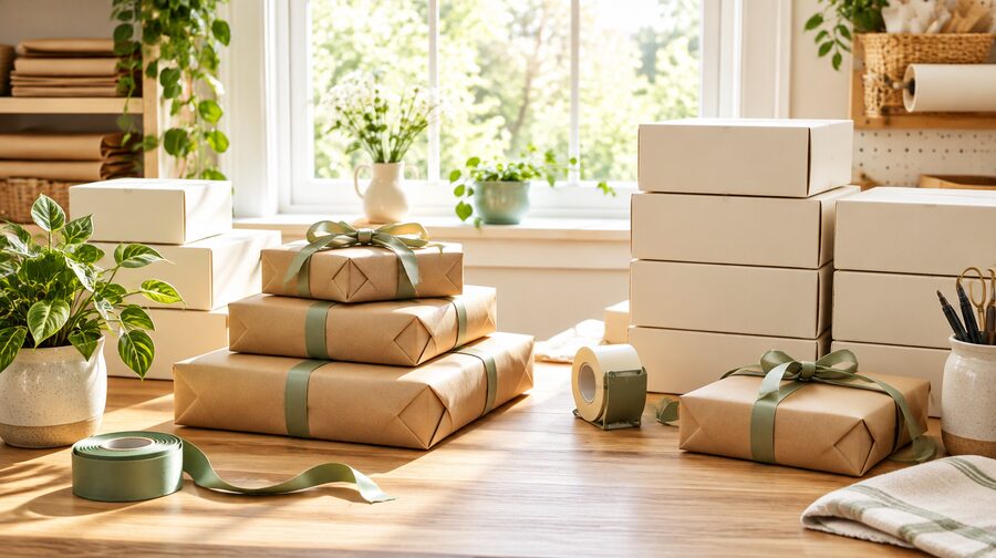 Parcels packed and ready to send